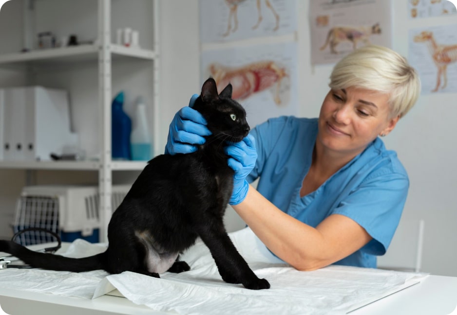 Nurse with a Black Cat